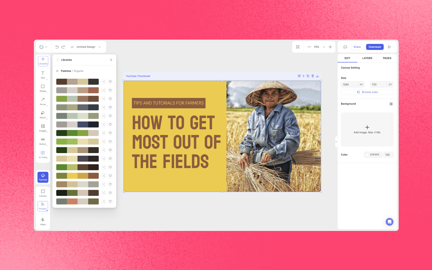 how to use color palettes in glorify