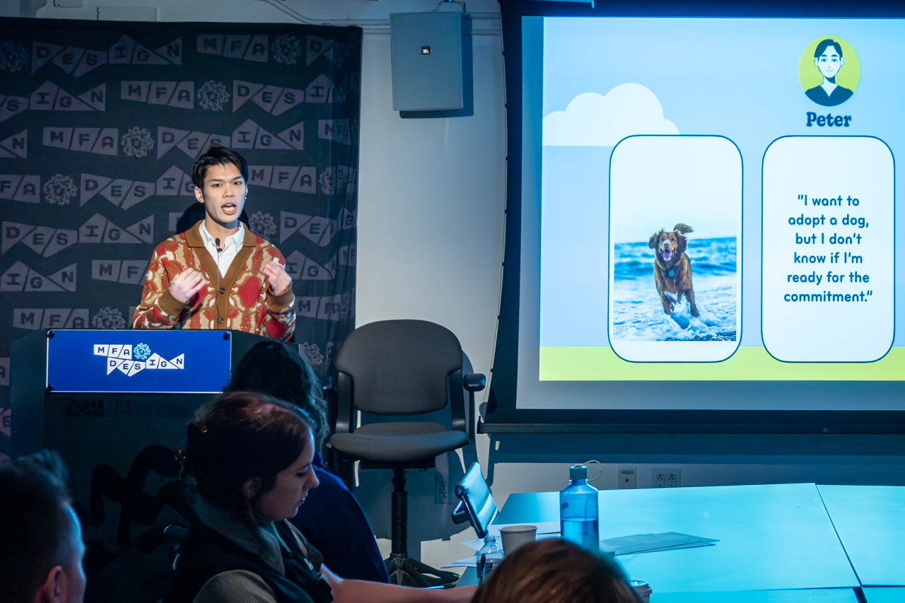 man at a podium delivering a presentation