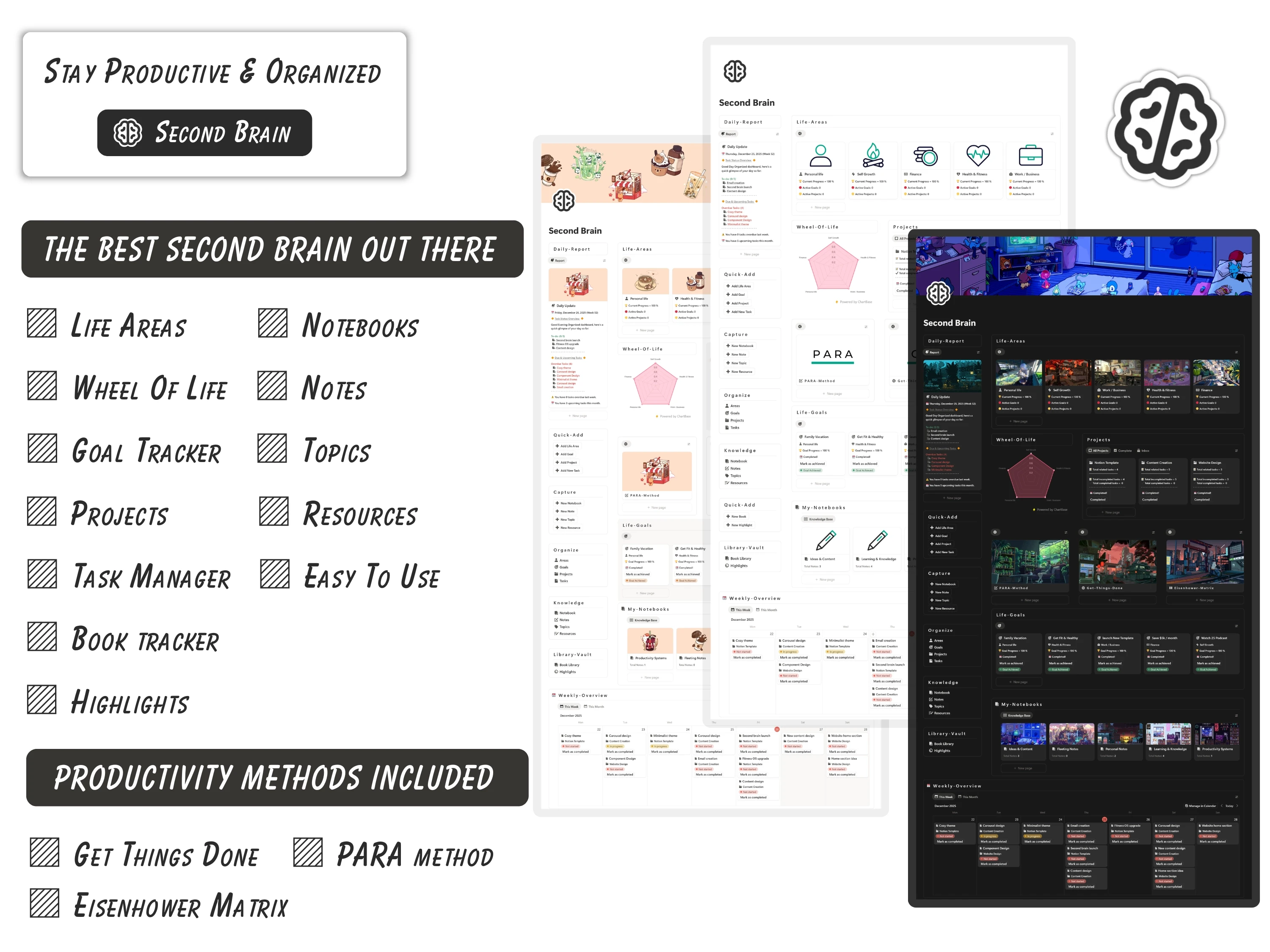 Second Brain Notion template preview