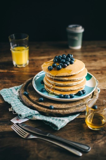 Stack of pancakes on a plate