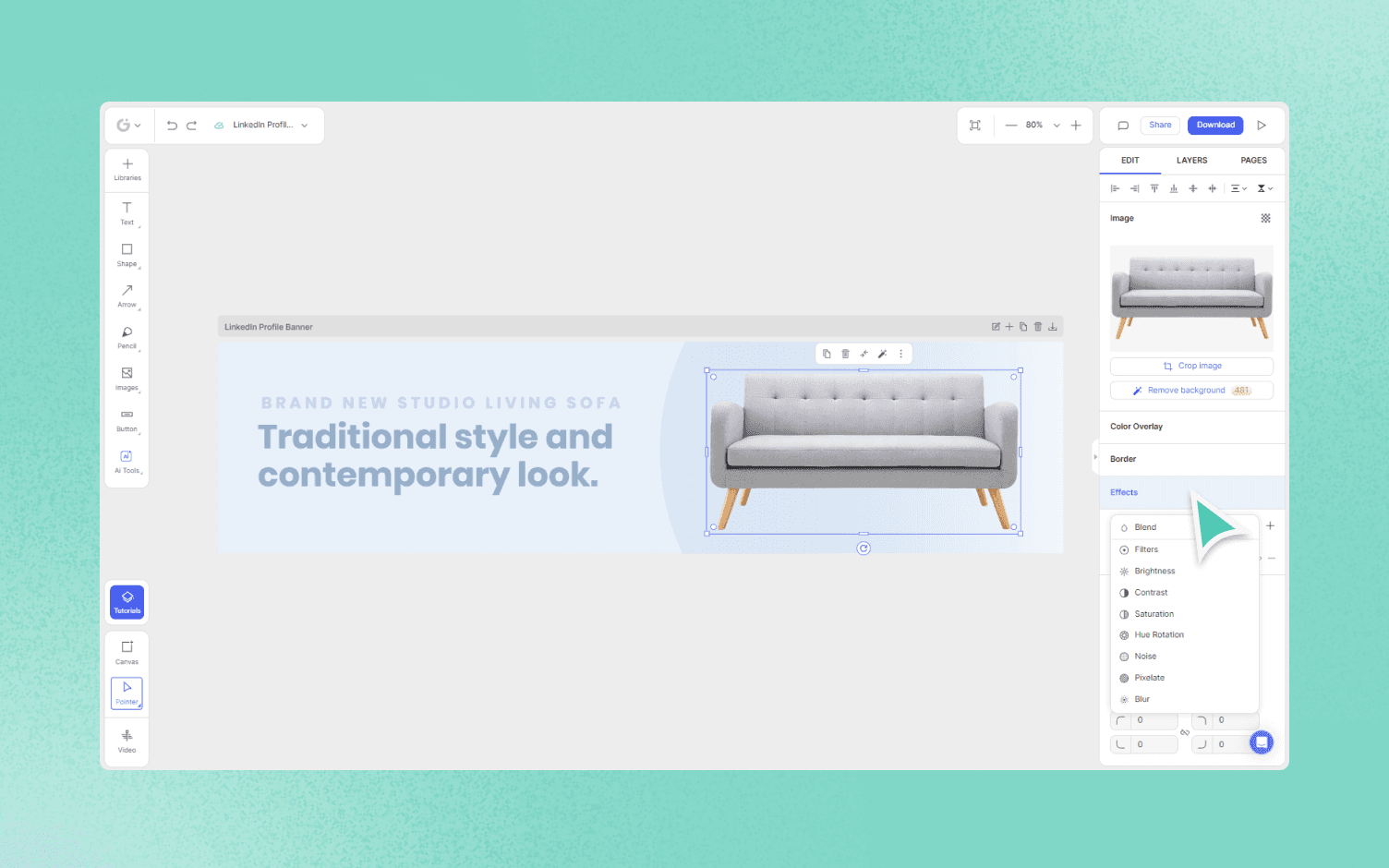 how to apply effects in Glorify