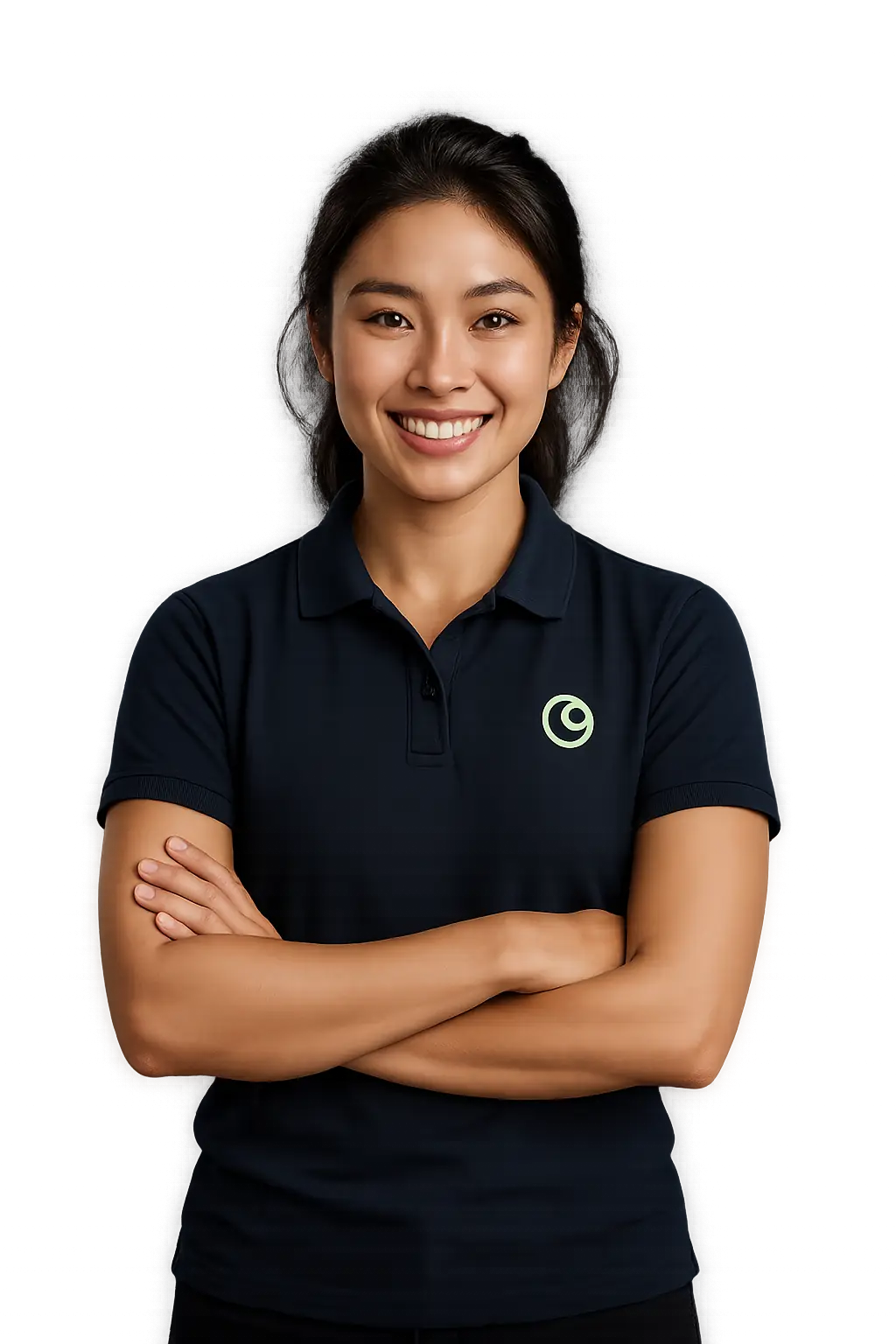 Young woman smiling.