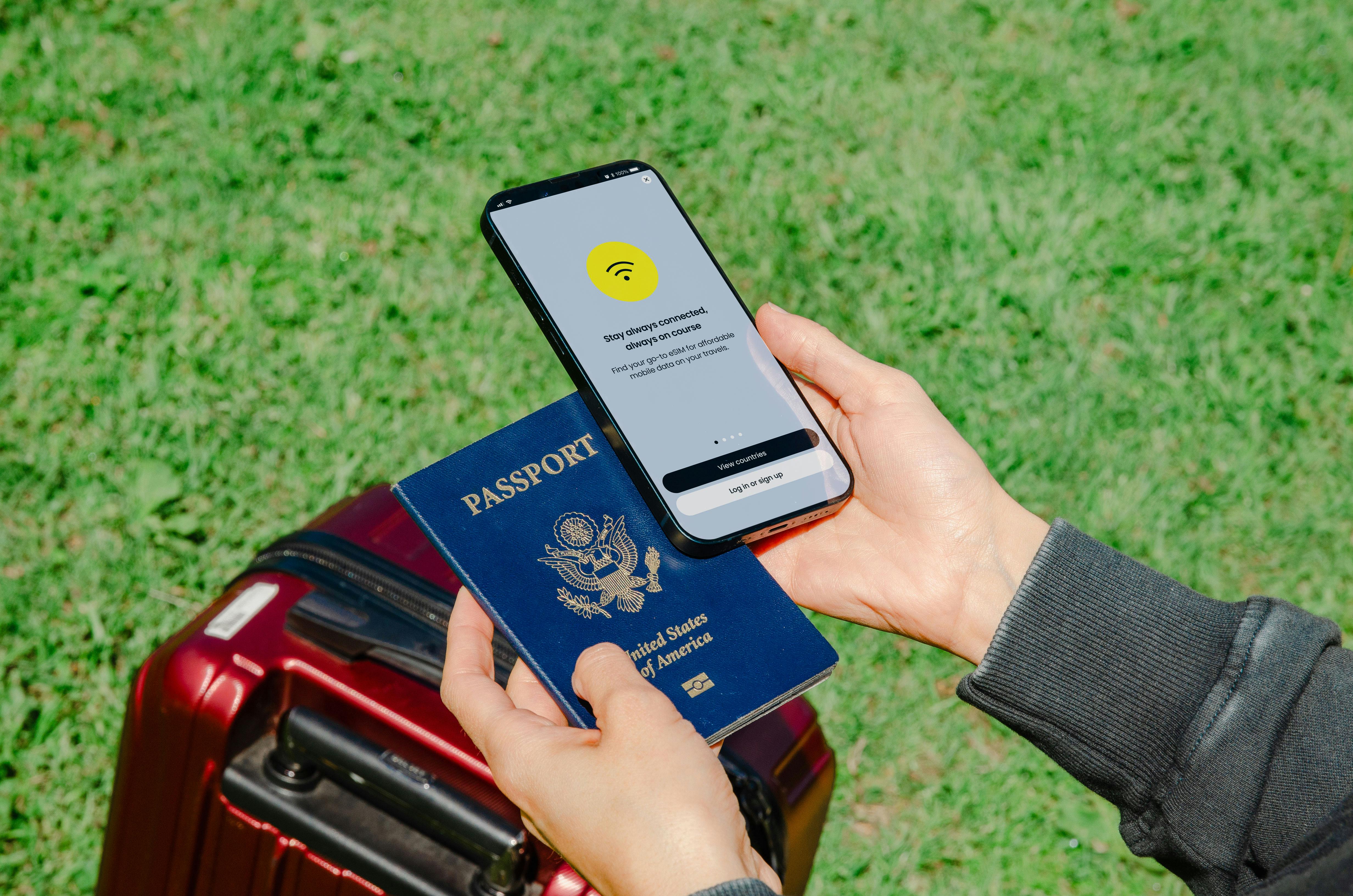 US passport and mobile device for travel‑to‑China preparation