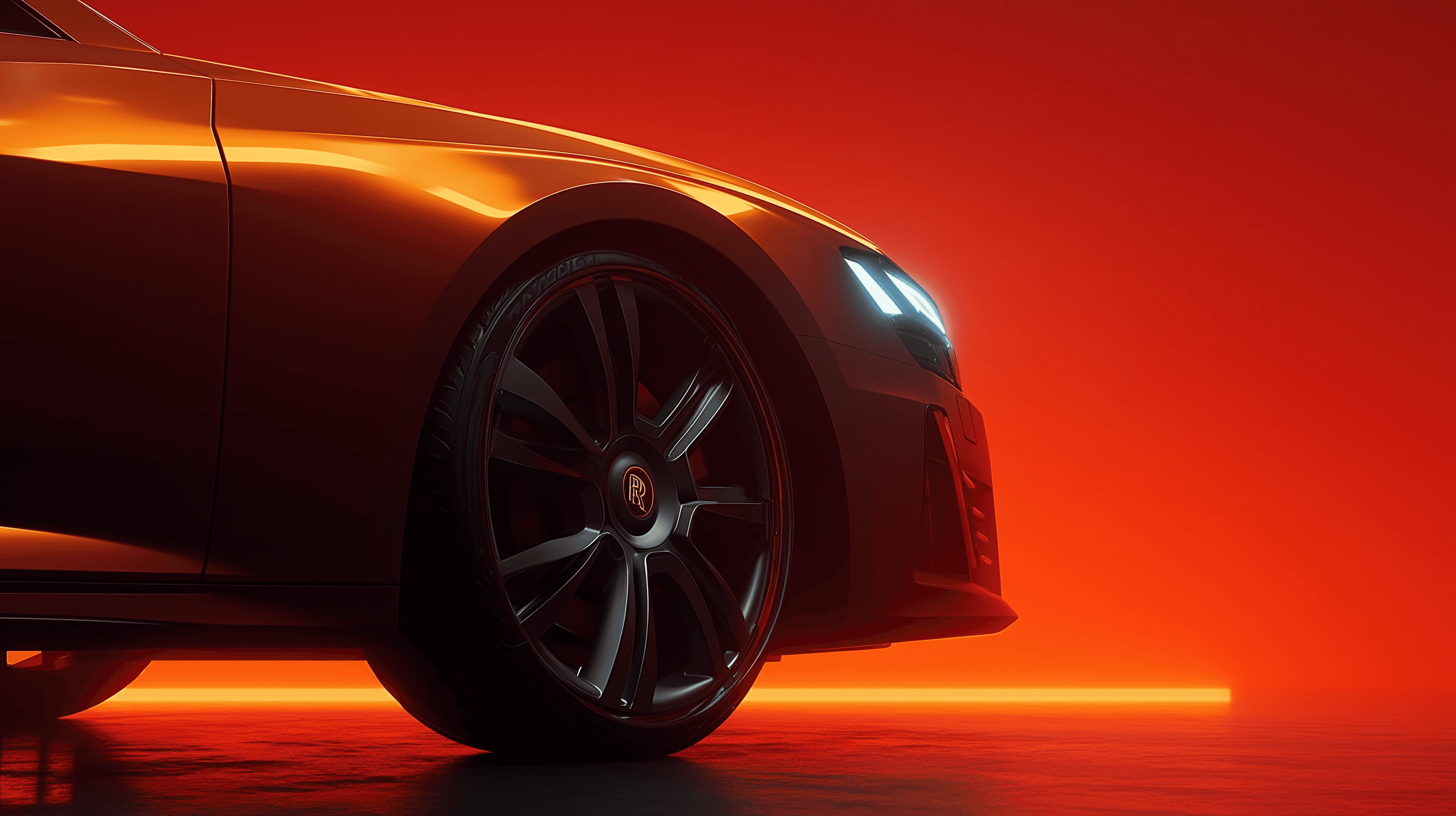 orange red card studio background