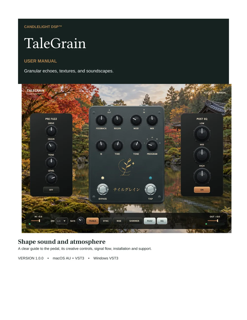 Cover of the TaleGrain 1.0.0 user manual