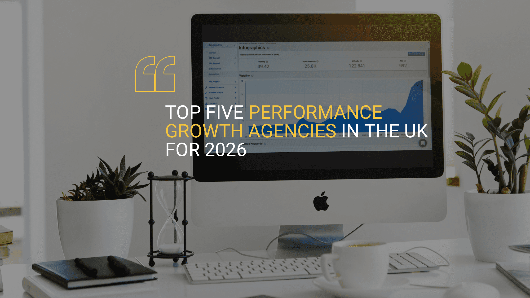 A blog title image for 'Top Five Performance Growth Agnecies in the UK for 2026' where PinPoint Media tops the list.