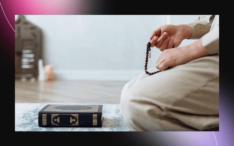 Muslim man taking break after reciting quran