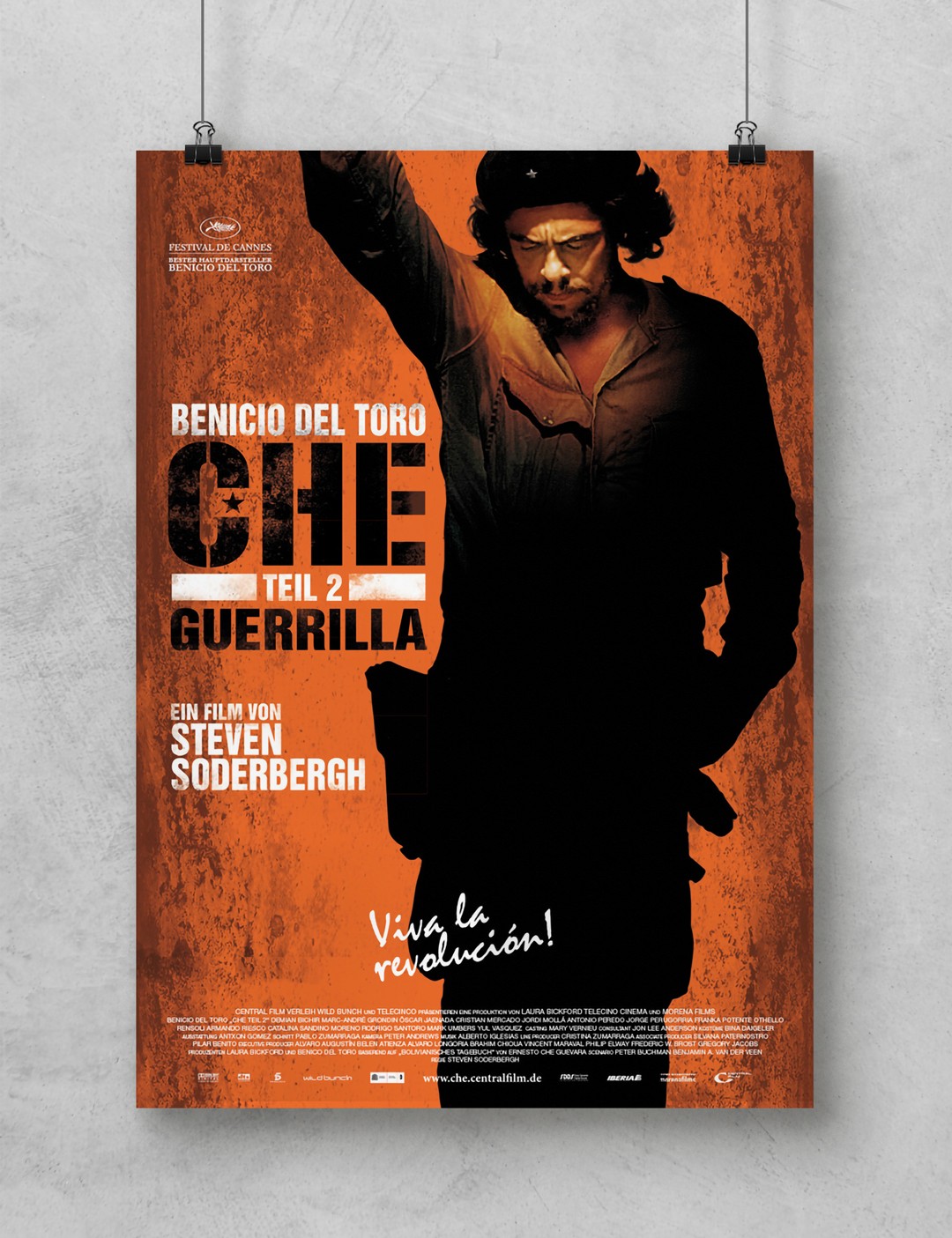 Hauptmotiv des Filmplakats „Che II“ – ikonische Darstellung mit kontrastreicher Farbwelt und politischer Bildsprache