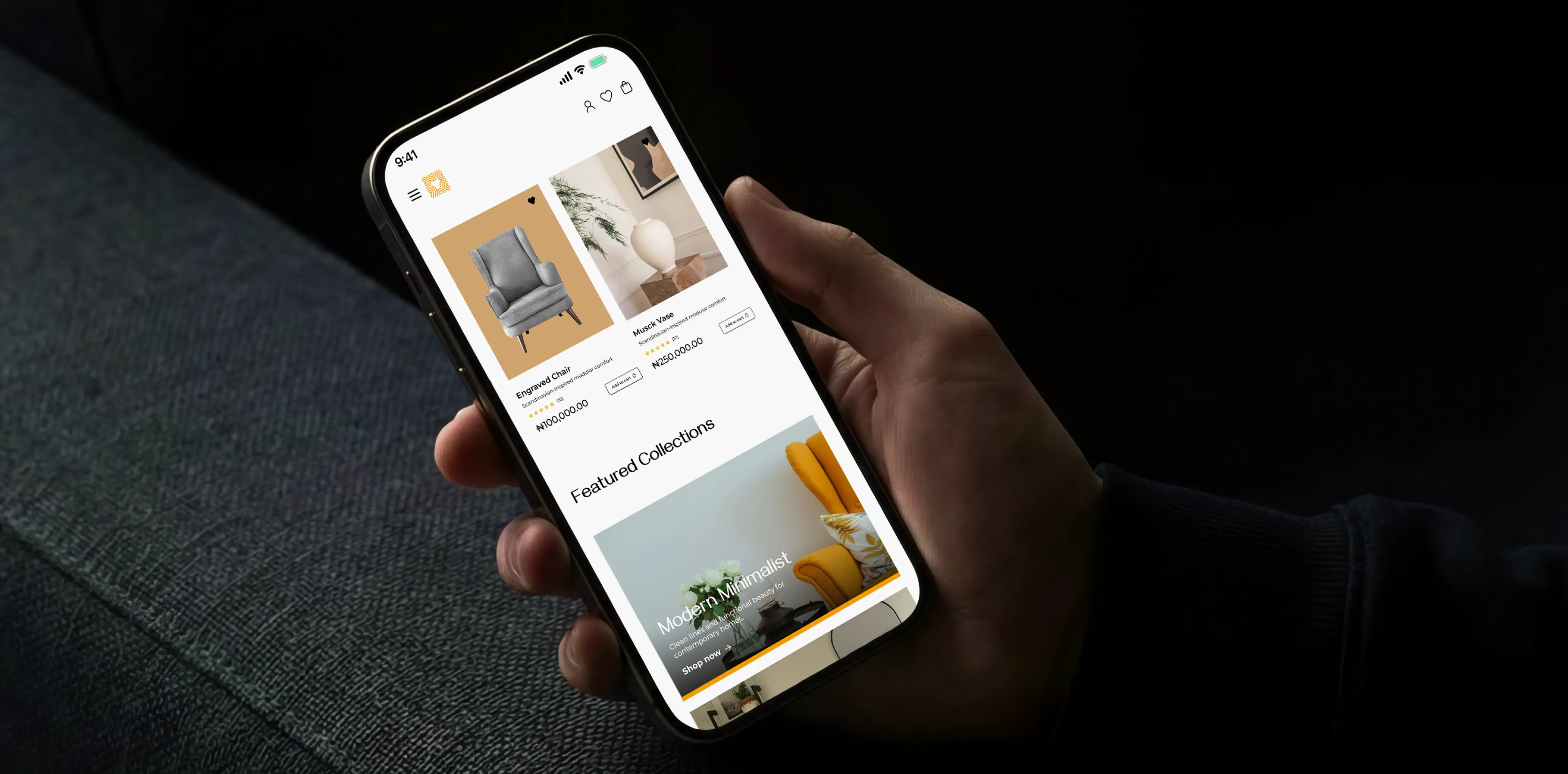 A man testing the new Afrofurnish website on a mobile device, testing it usability and all-round performance.