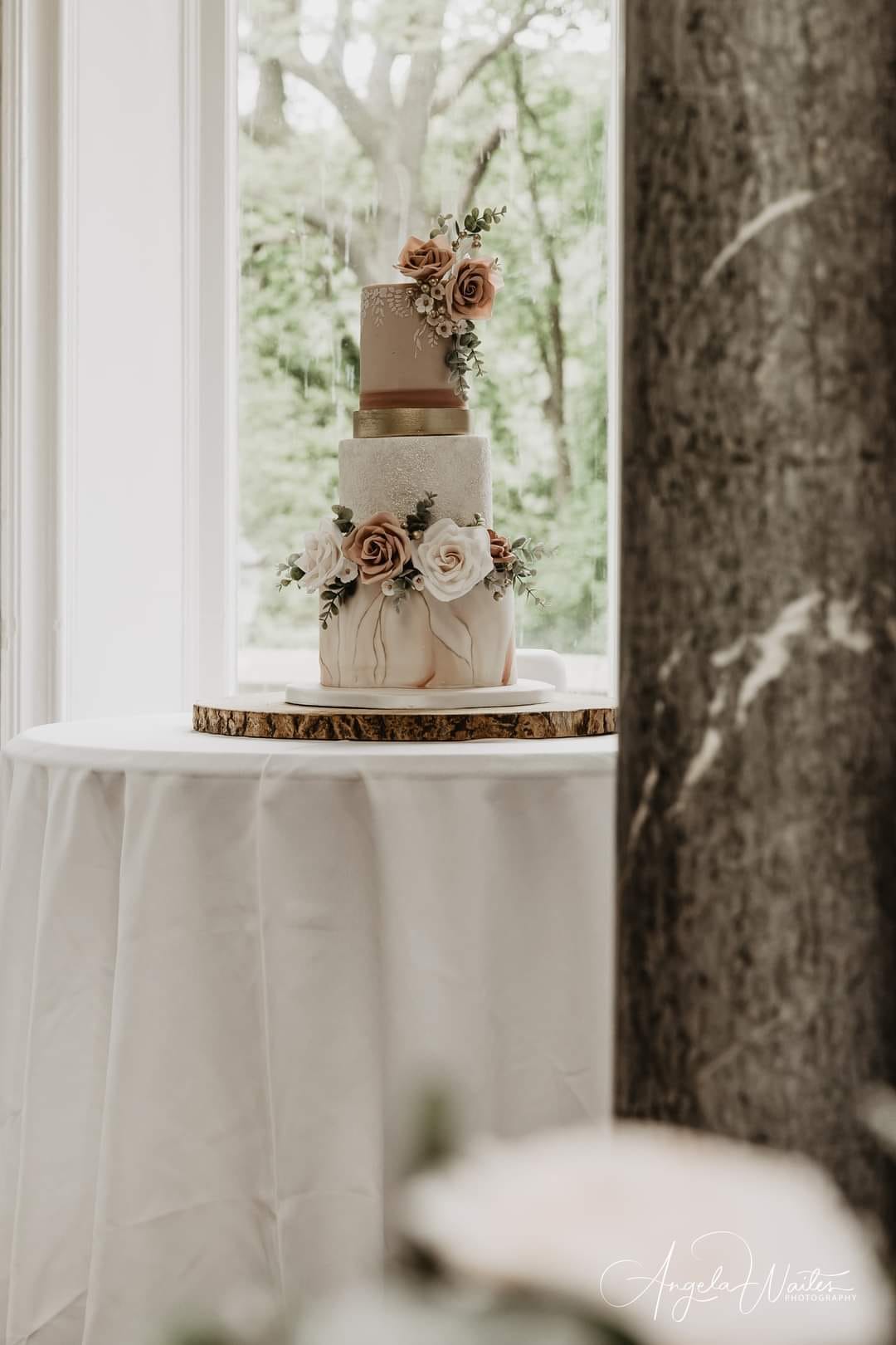 Semi naked wedding cake Durham