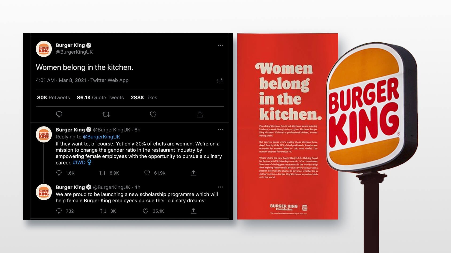marketing mistake from Burger Kings ‘Women Belong In The Kitchen Tweet campaign