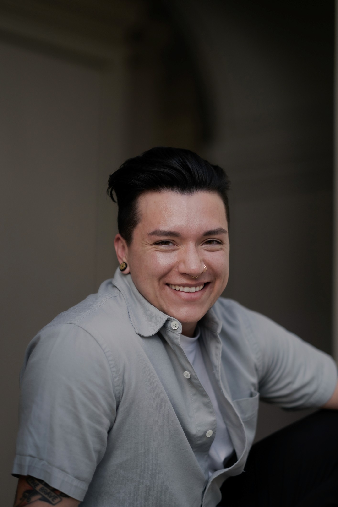 nonbinary person looking straight