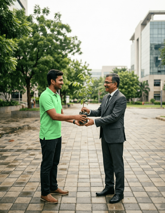 a group of people sitting around a table with laptops