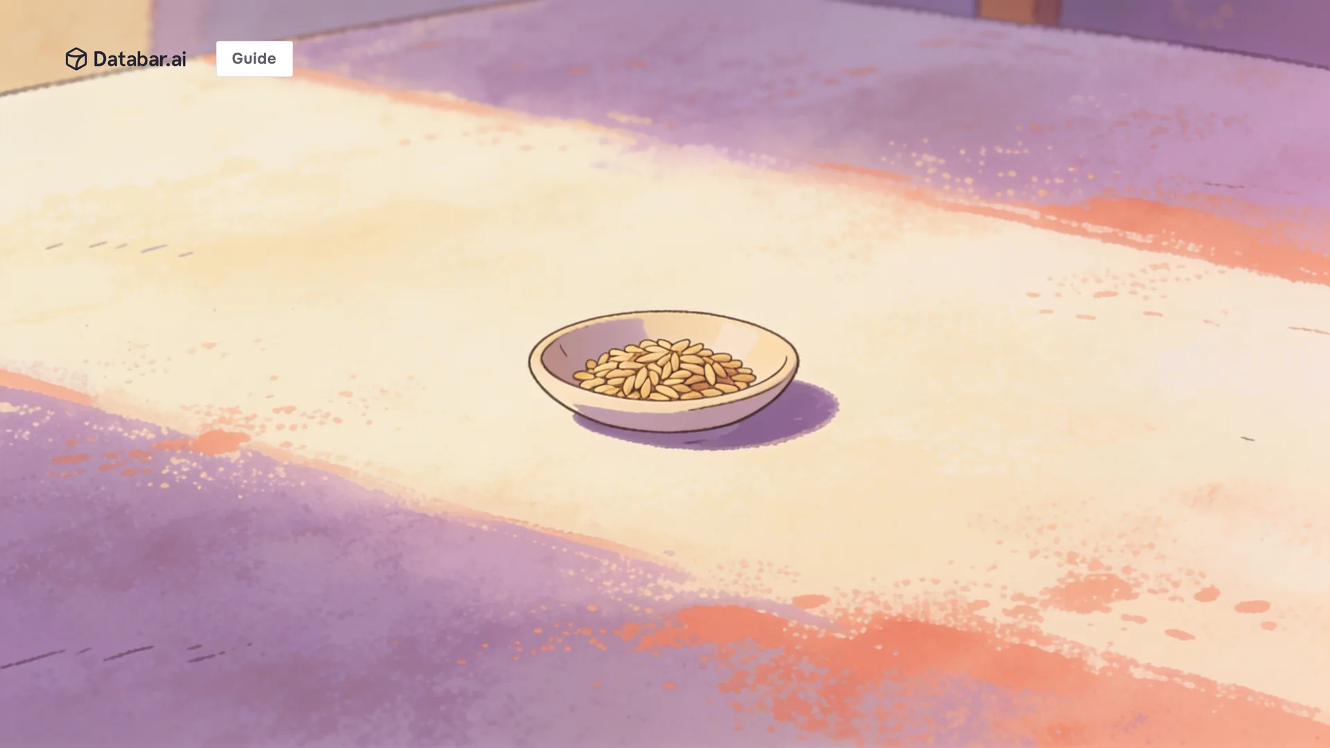 Illustration of one very small dish holding a handful of grains, alone on a wide empty surface — How to Win at Cold Email with a Small TAM