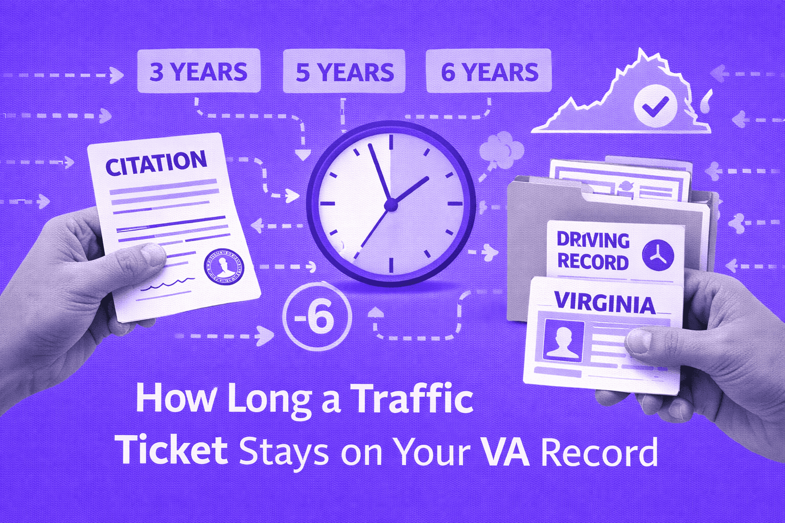 Virginia driver checking driving record for traffic ticket demerit points