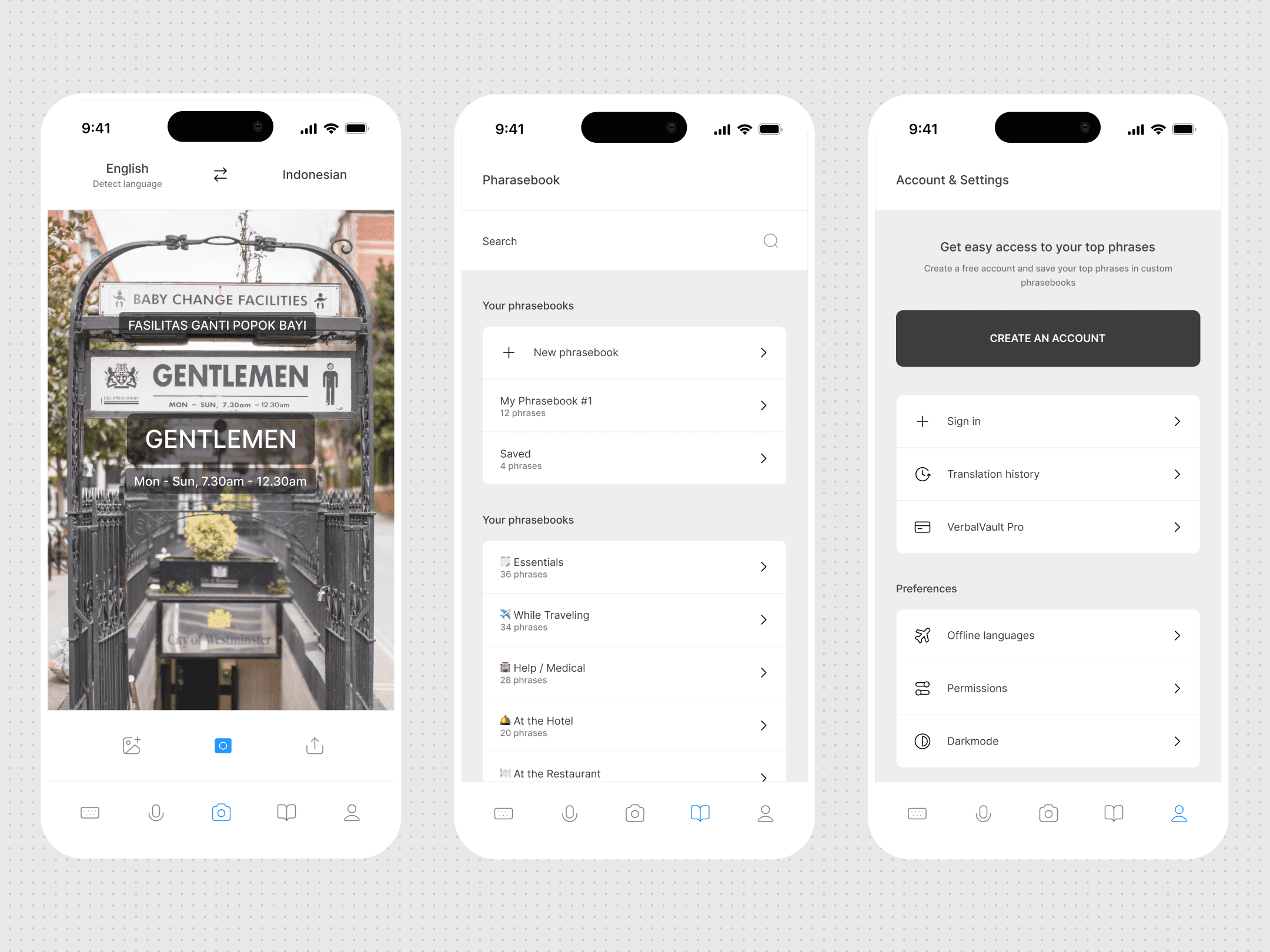 Image of VerbaVault Mobile App Design