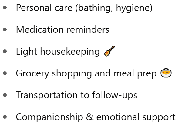 What Home Care Can Include: