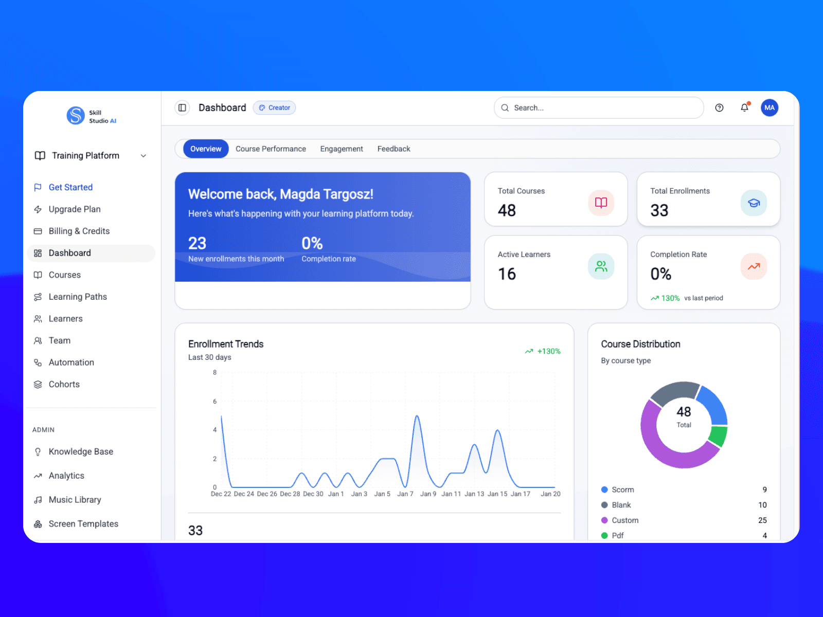 Skill Studio AI learning platform interface