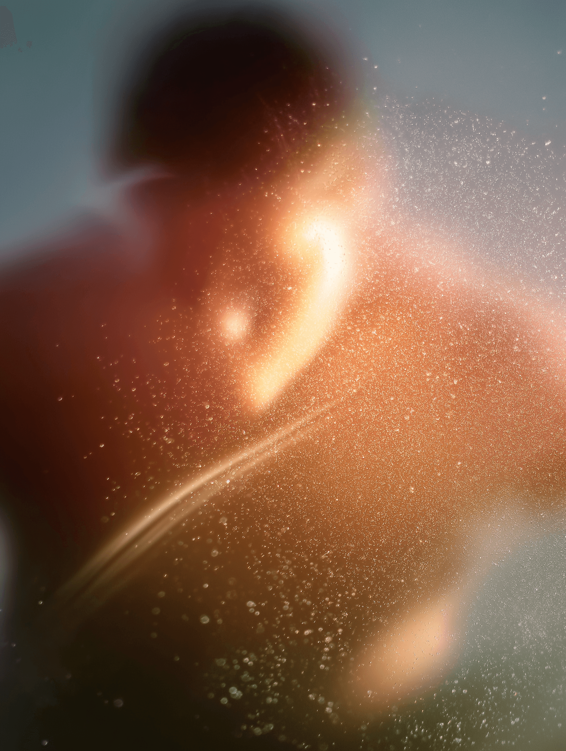 man floating in water