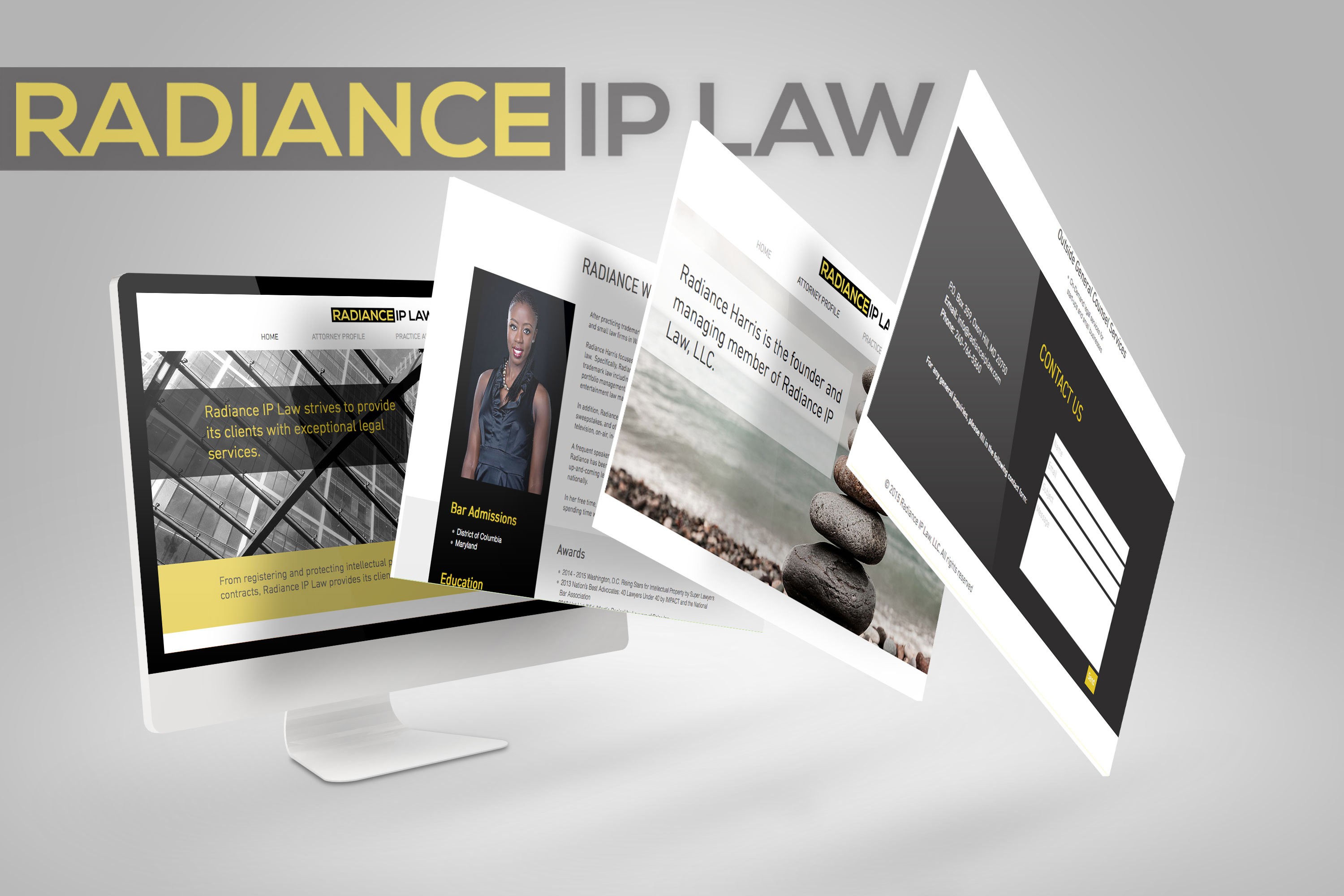 Radiance IP Law Website Mockup