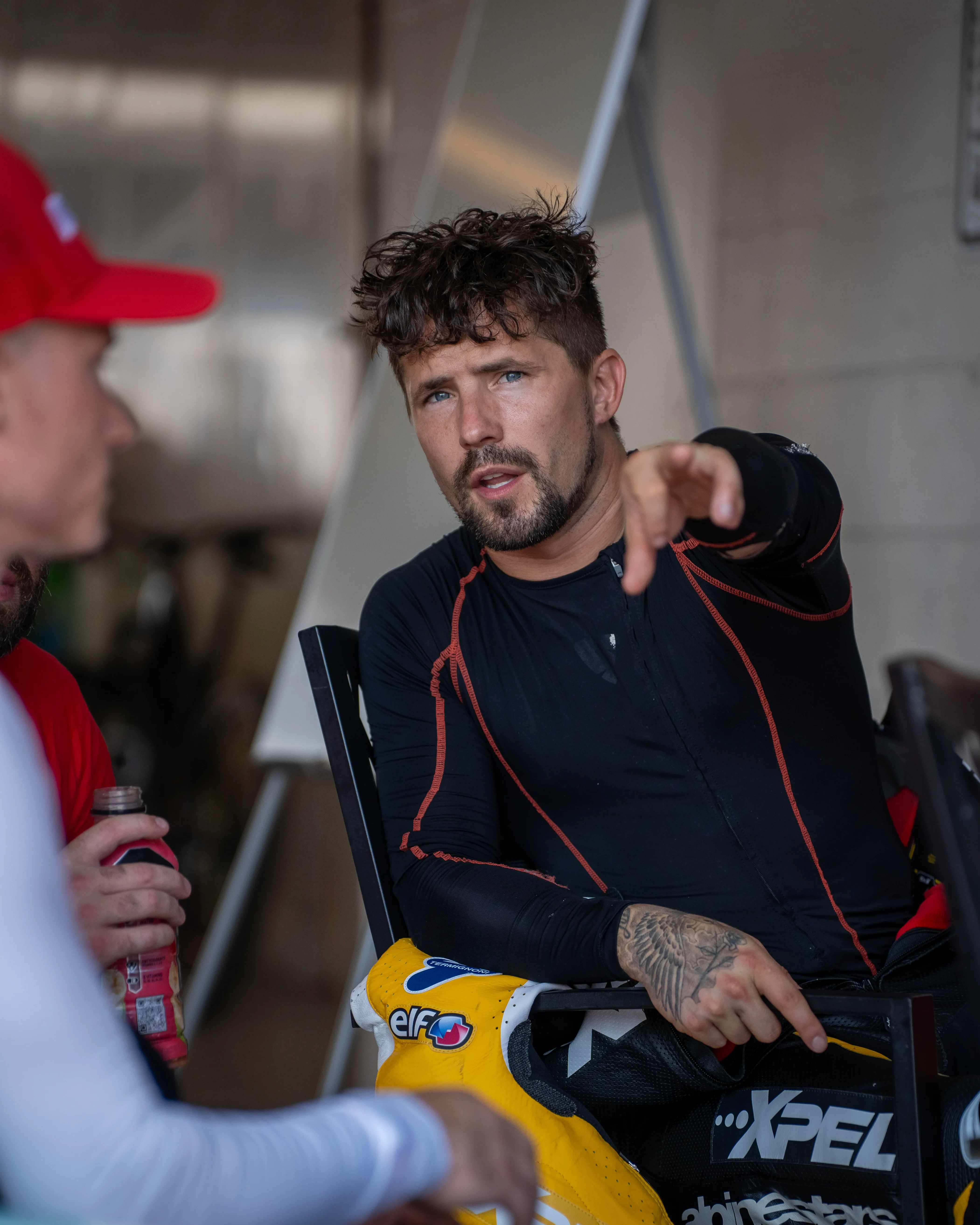 Coach explaining stuff to an athlete