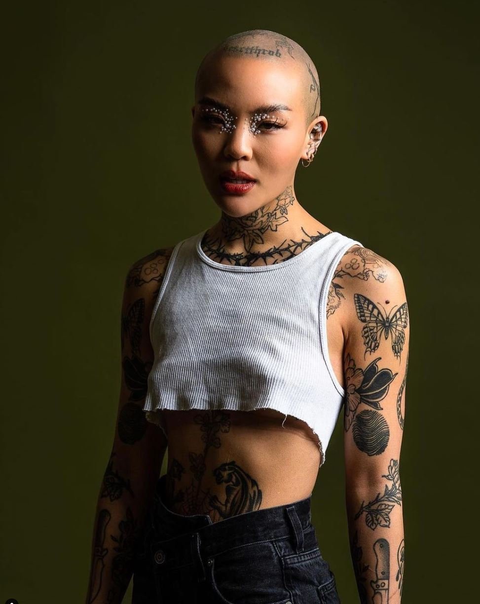 Editorial photo on the cyclorama wall