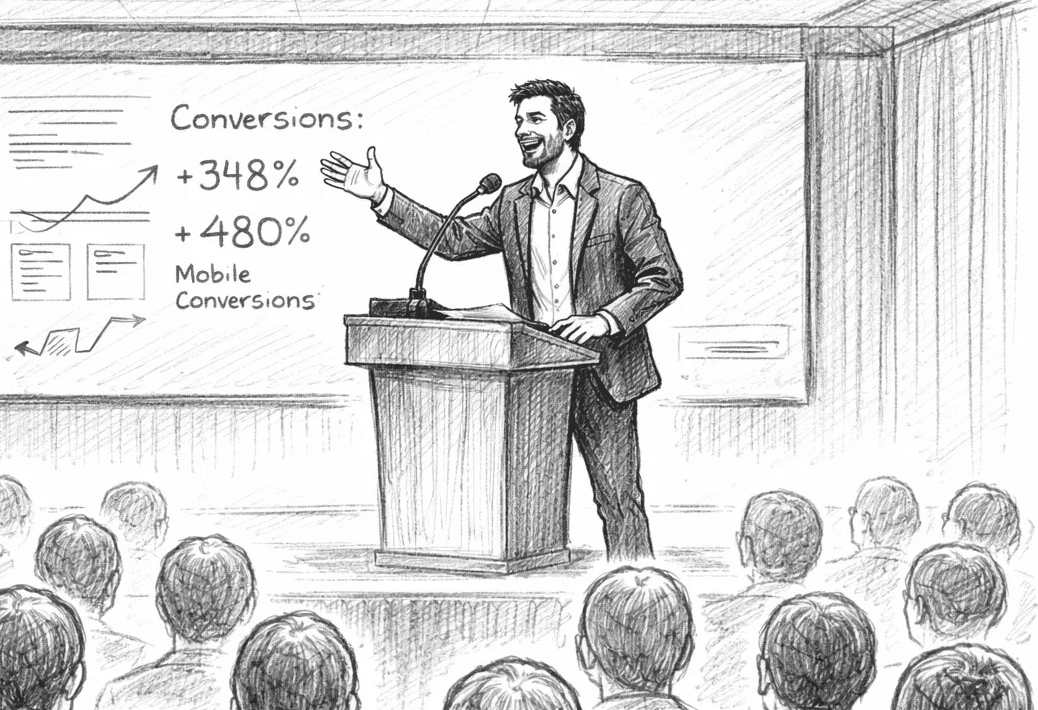 Man speaking at conference