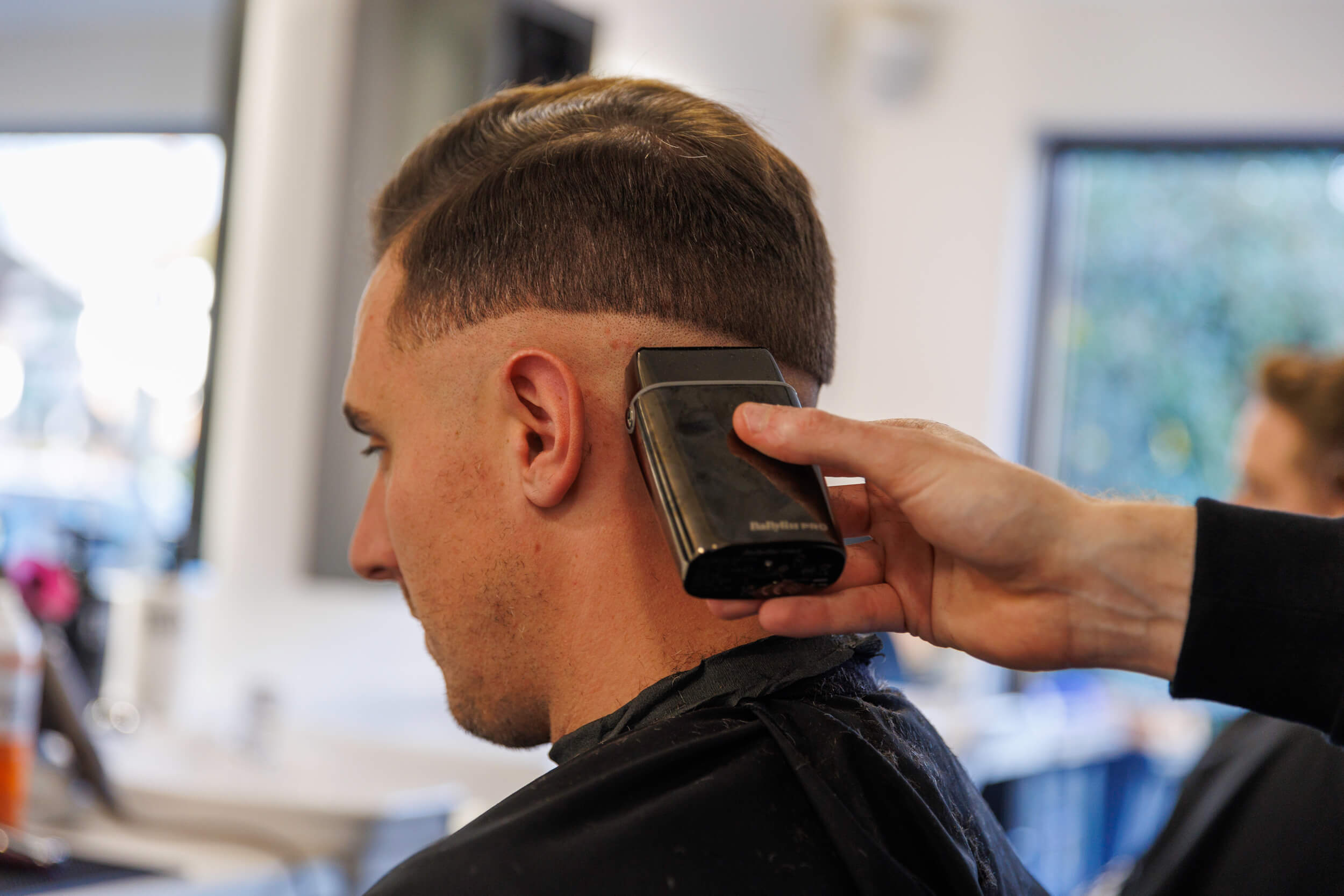 Close up of hair fade