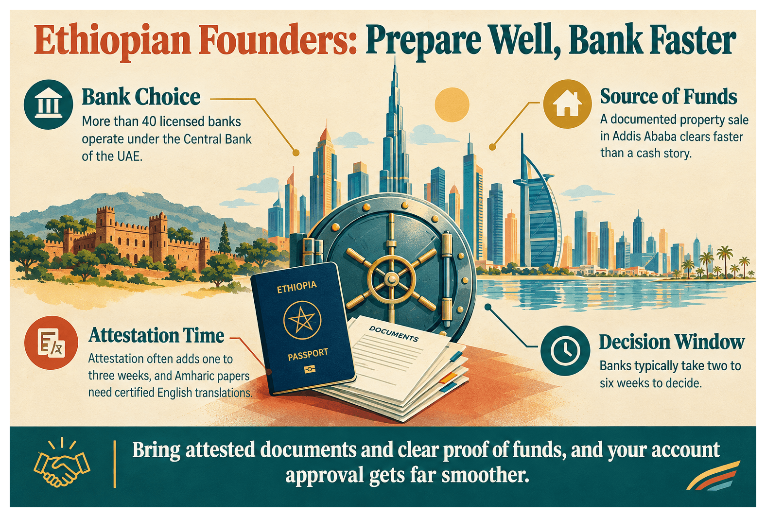 Infographic: Opening a UAE Corporate Bank Account as a Ethiopian Entrepreneur