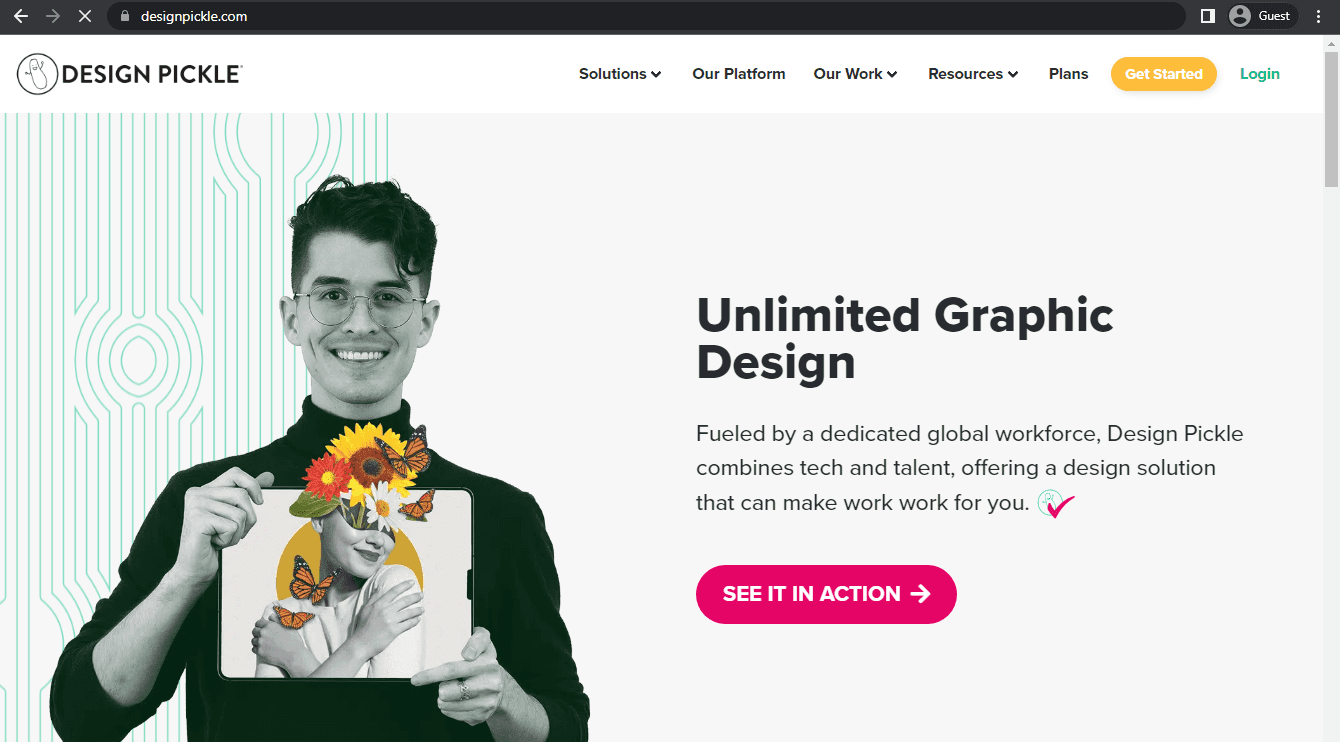 designpickle landing page