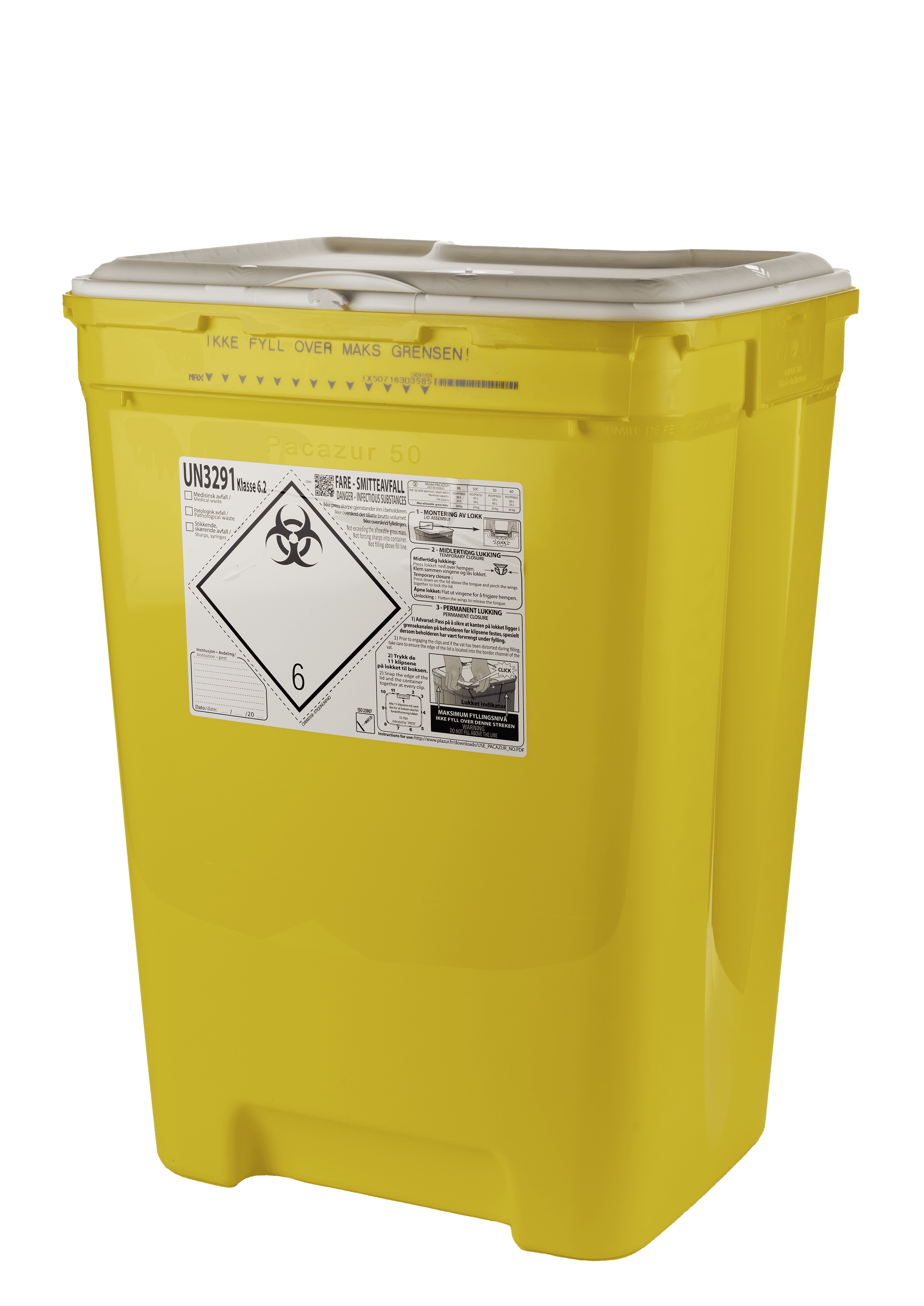 Plastic bins for hazardous waste