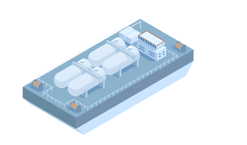 A light blue rectangular object with rounded edges, featuring compartments for storage or organization.