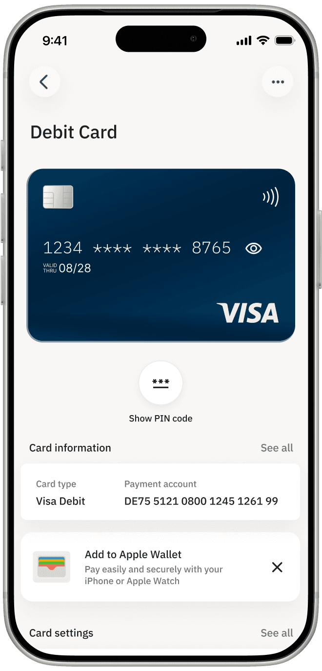 payment card view