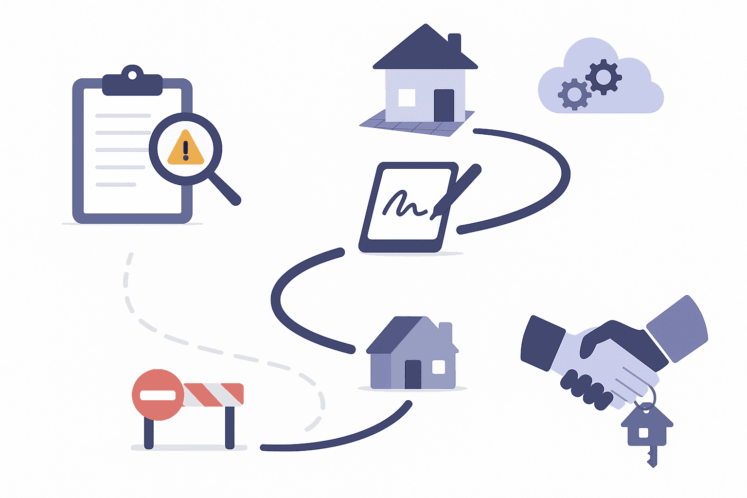 Flow diagram shows appraisal roadblock bypassed by AVM and eClosing tech leading to faster funding