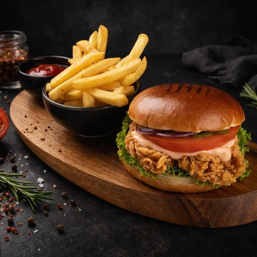 cheese burger on a wooden surface