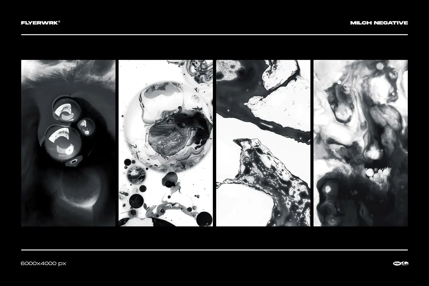 Milch ink in milk textures set of negative fluid backgrounds with detailed organic cellular structures