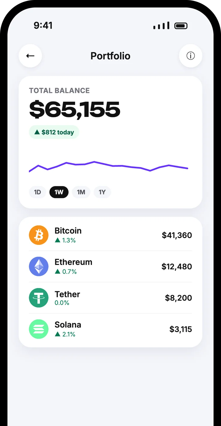 Atom Wallets app screen