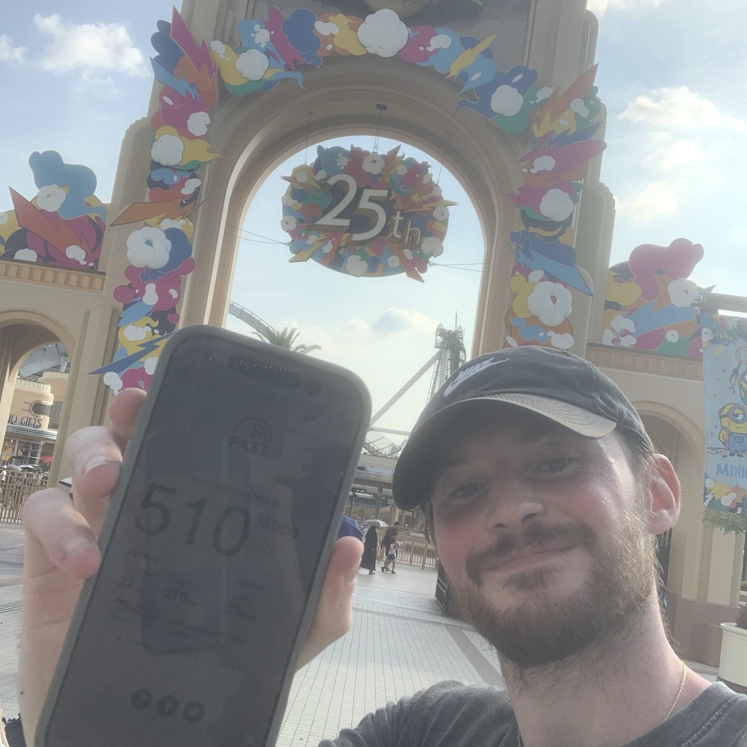 Speed test result recorded at USJ (Universal Studios Japan), Japan