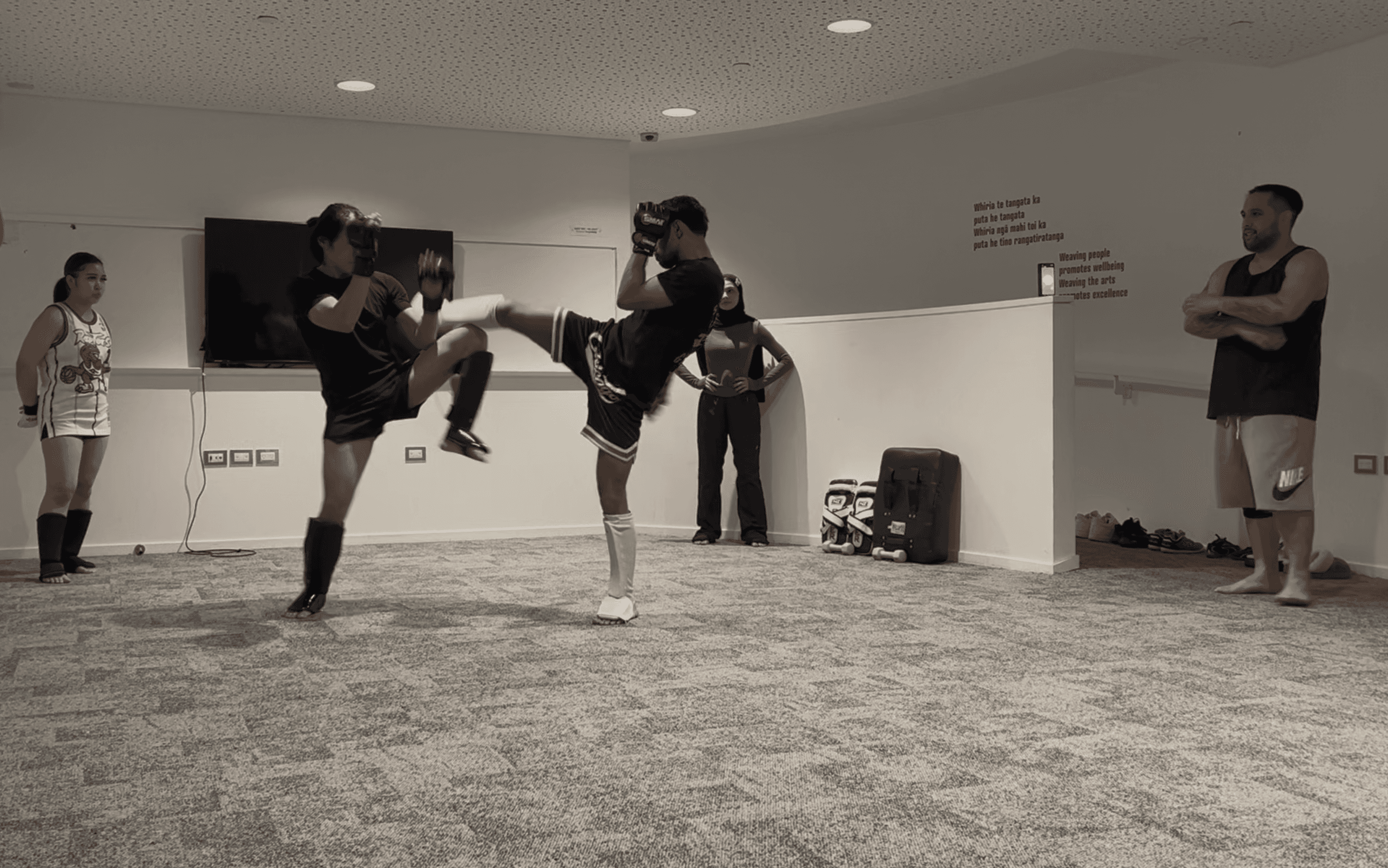 Coach explaining stuff to an athlete