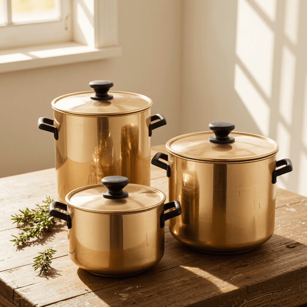 product photography of set of metal storage containers with lids