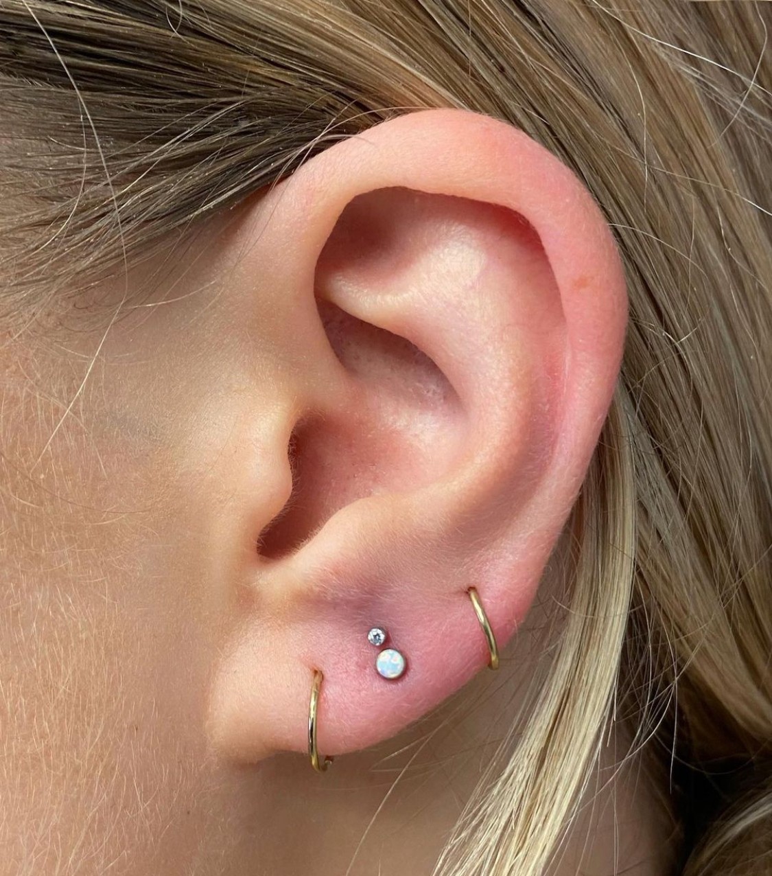 stacked lobe piercing