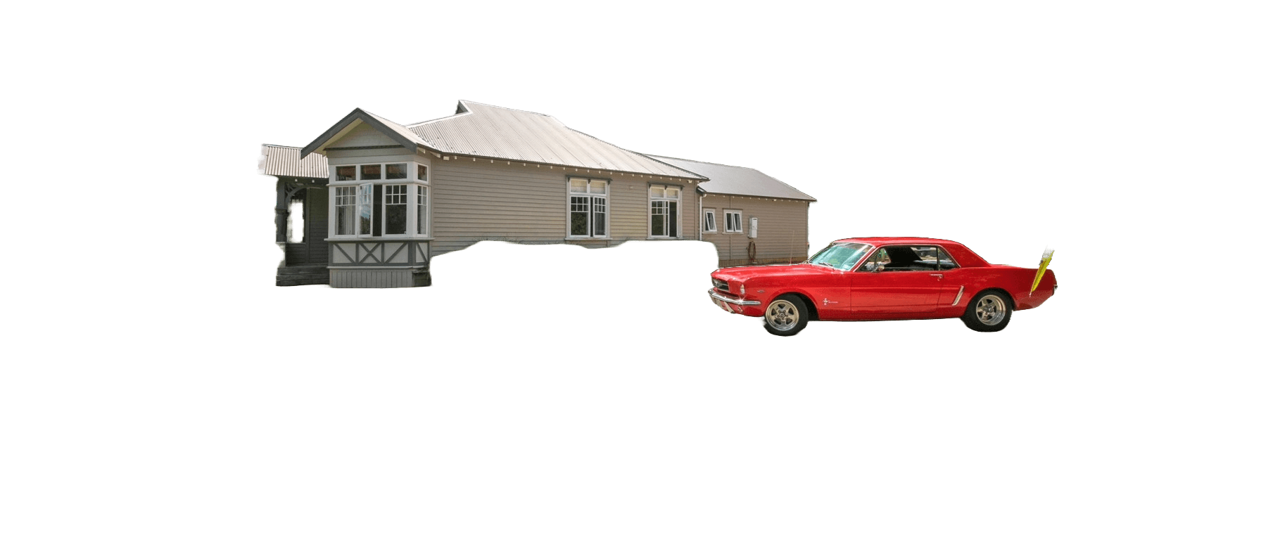 Transparent Image of House and Car