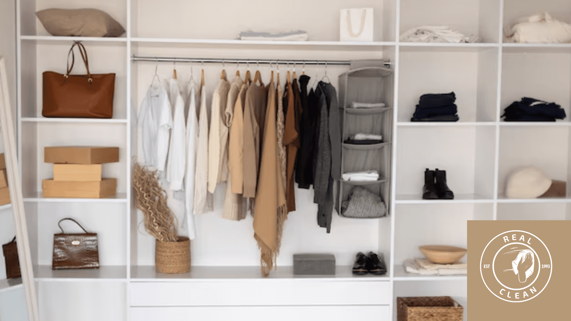 neatly arranged closet