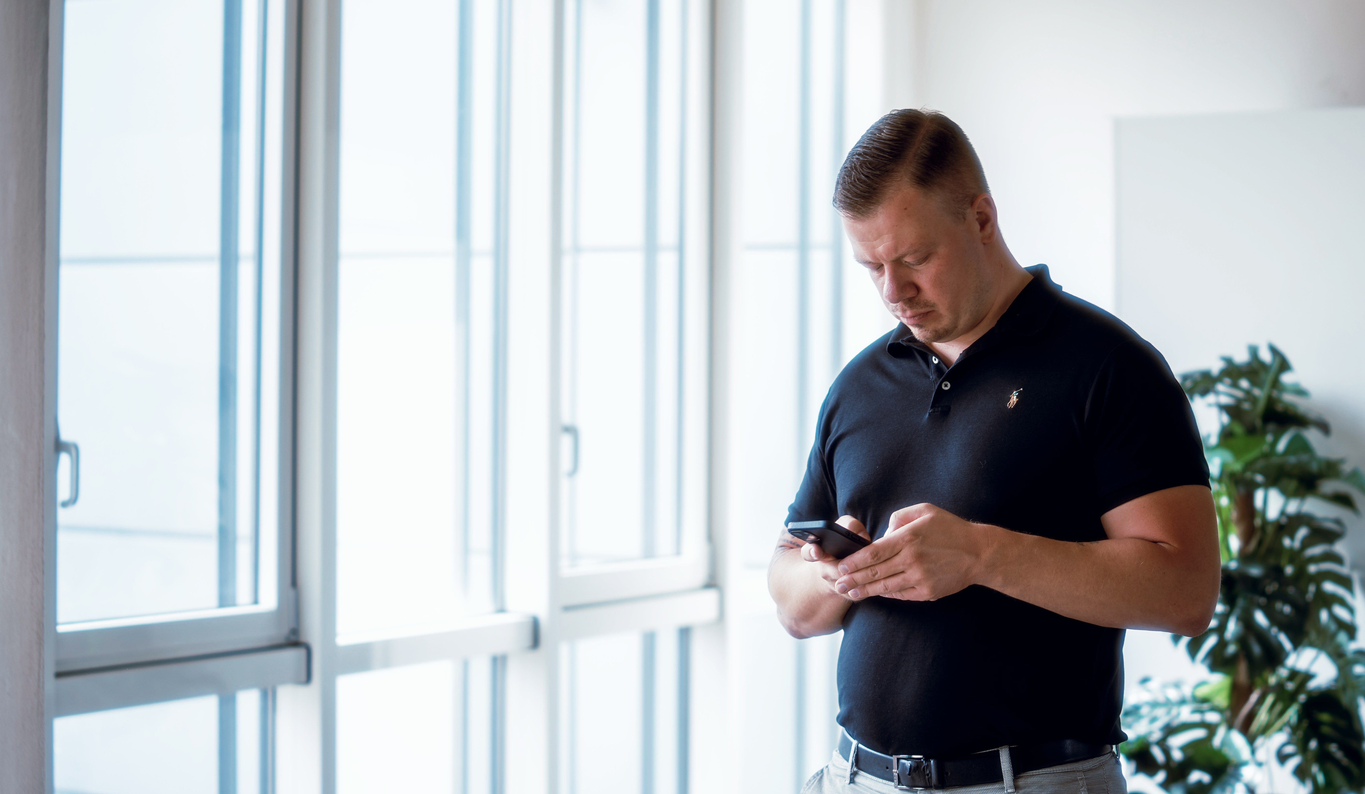 a person looking at the phone