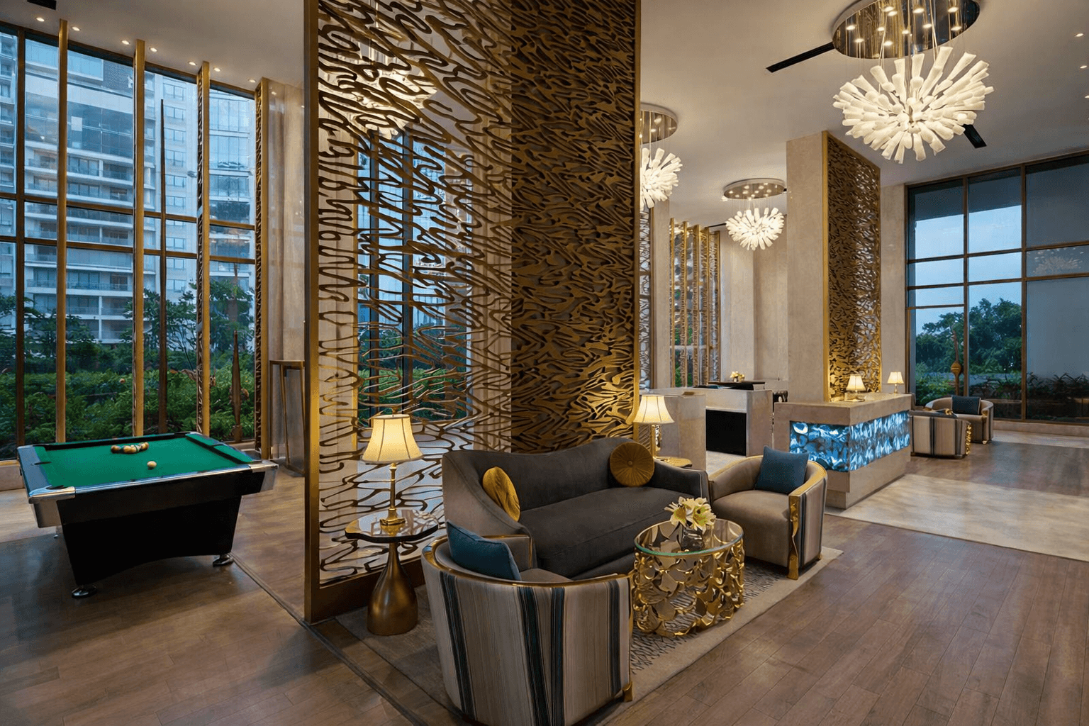 Premium clubhouse lounge at M3M Golf Estate, Sector 65, Gurugram