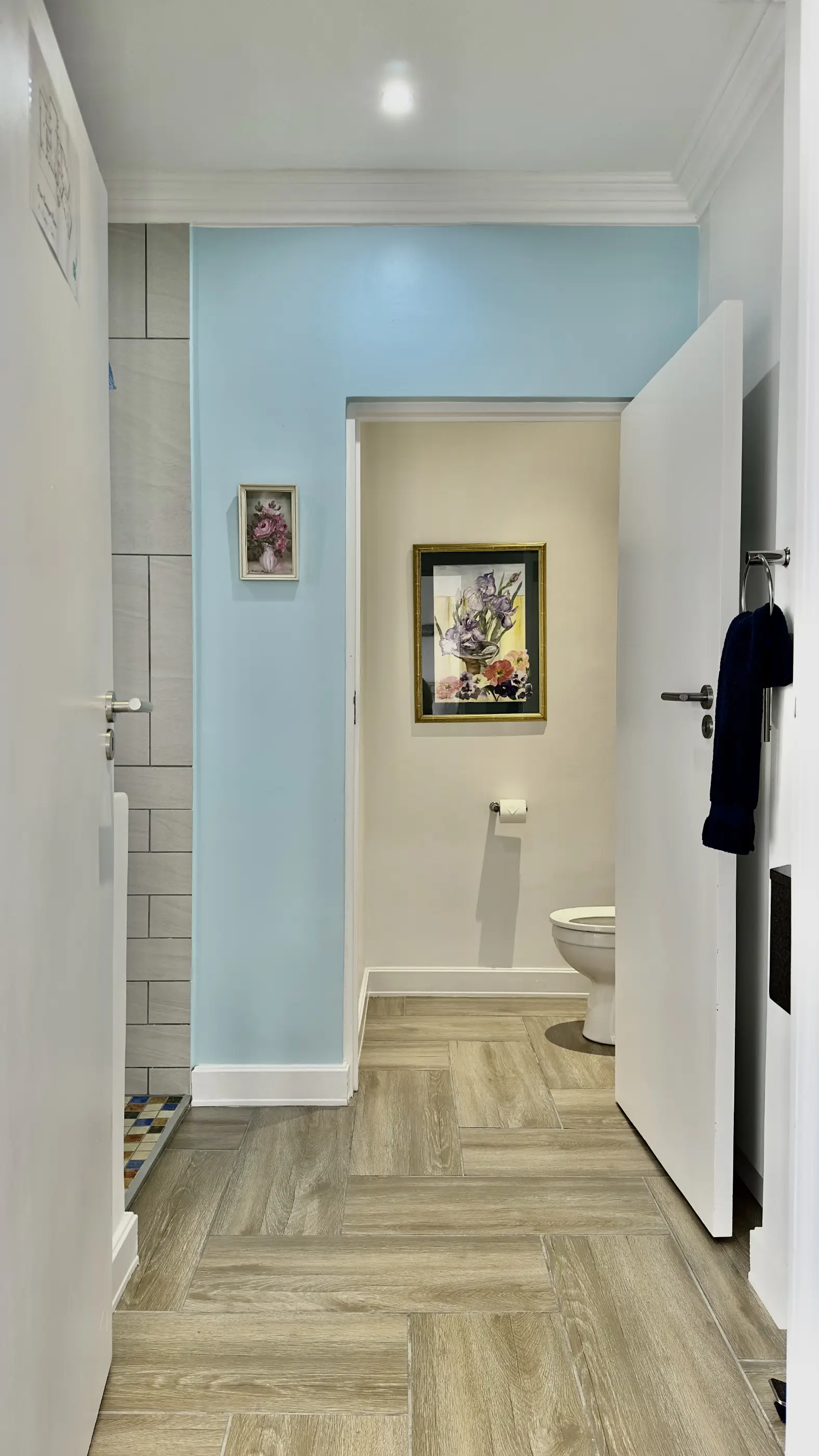 The bathroom entrance for A View 2 Sea Room at Somerset View Guest House