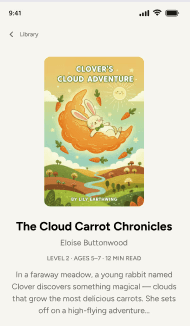 Cropped TinyTales reading view interface