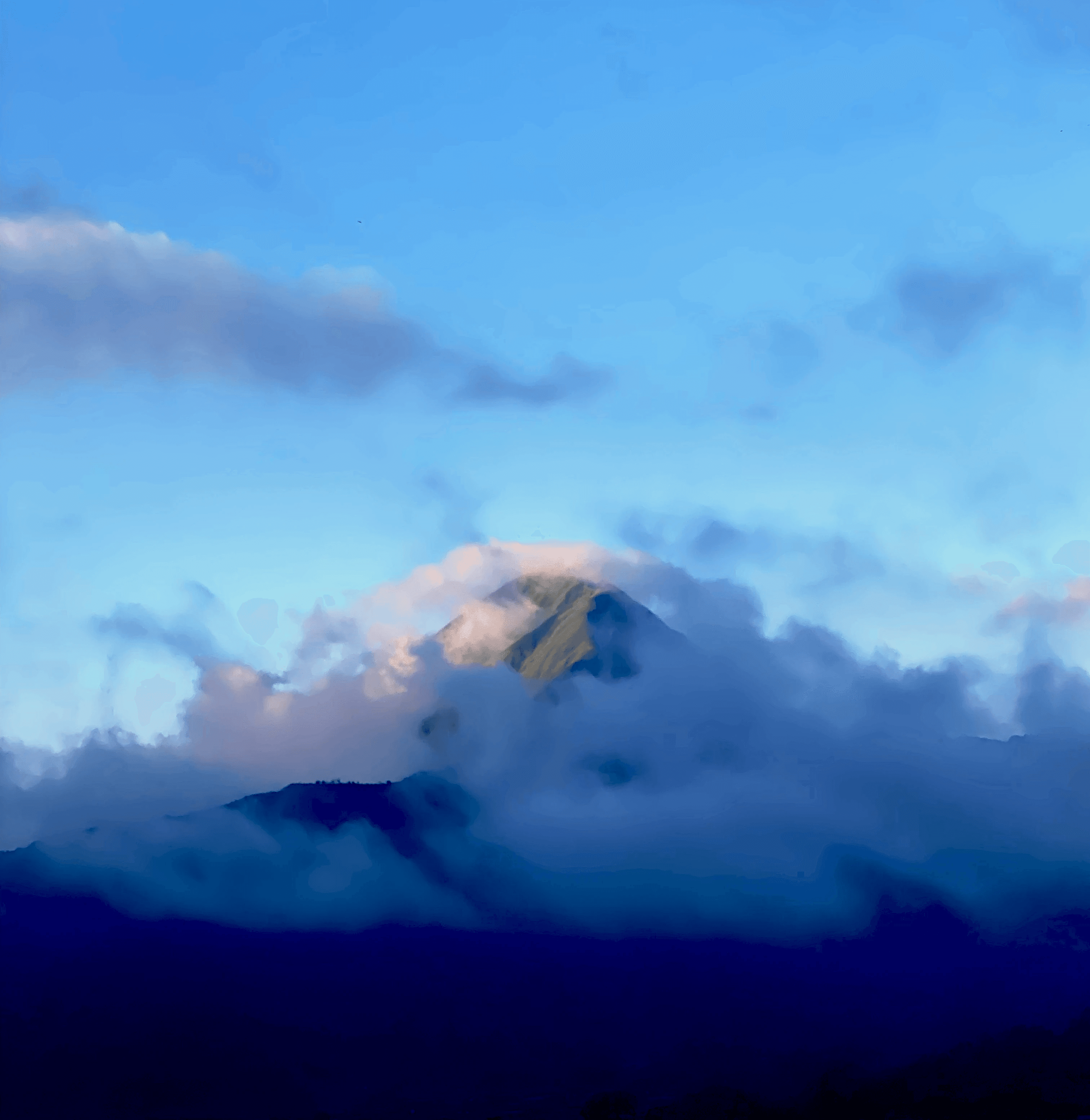 Blurred figure of a woman in motion