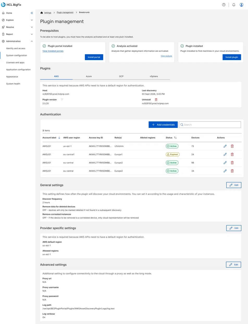 Plugin Management dashboard