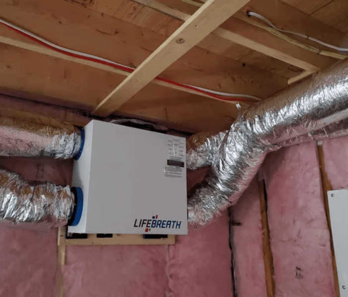 ERV system in a Mississauga home basement